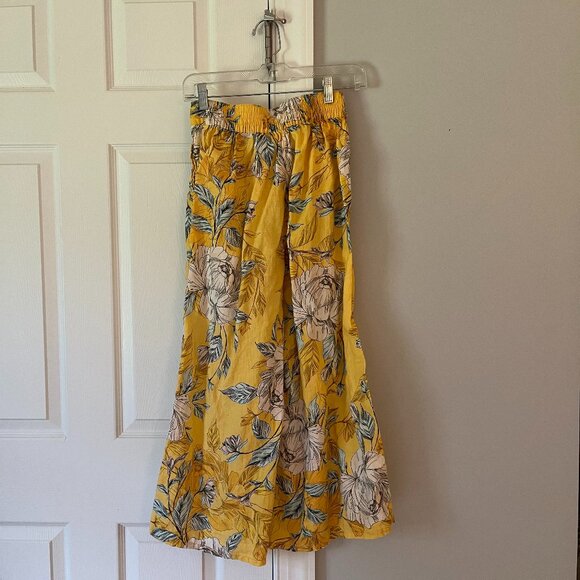 Nicole Miller *Yellow Wide-Leg Linen Pants* | Bright Floral | POCKETS | XS - Picture 3 of 12